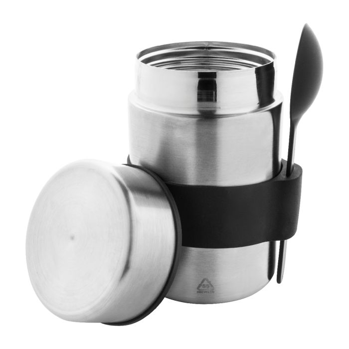 Minestrone újrahasznosított rozsdamentes acél ételdoboz, ezüst | Reklámajándék, reklámtárgy, céges ajándék, egyedi reklámajándék Reklámajándék | Minestrone újrahasznosított rozsdamentes acél ételdoboz, ezüst