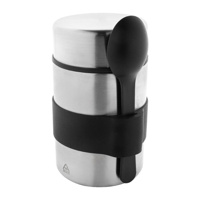 Minestrone újrahasznosított rozsdamentes acél ételdoboz, ezüst | Reklámajándék, reklámtárgy, céges ajándék, egyedi reklámajándék Reklámajándék | Minestrone újrahasznosított rozsdamentes acél ételdoboz, ezüst