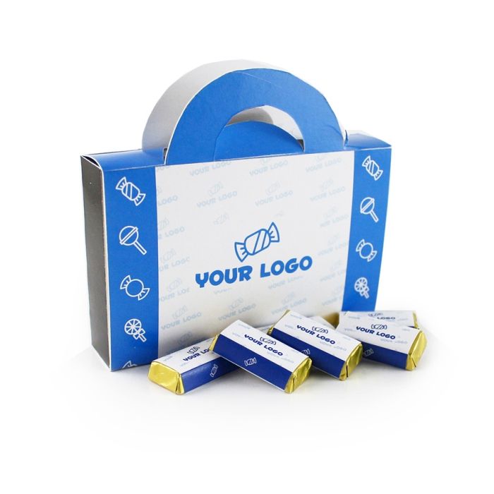 Promóciós Reklám Csokoládé: Mini reklámcsokik logózható táska dobozban