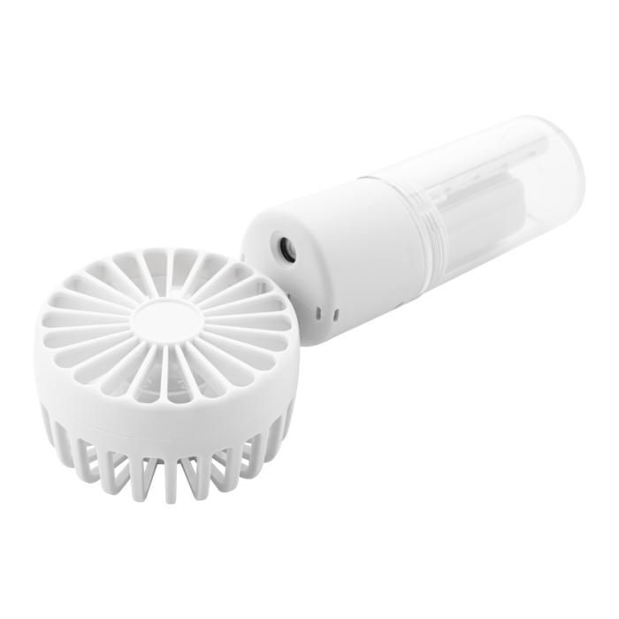 Reklámajándék | Misty újratölthető vízpermetes ventilátor, fehér