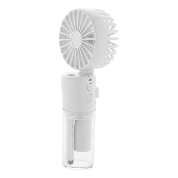 Reklámajándék | Misty újratölthető vízpermetes ventilátor, fehér