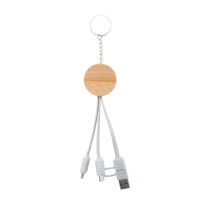 Reklámajándék | Mugory USB töltős kulcstartó, natúr