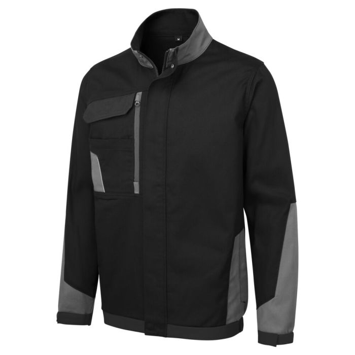Portwest Munkavédelmi kabát-WX1 Cotton Work Jacket, fekete/szürke