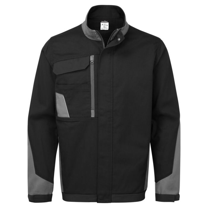 Portwest Munkavédelmi kabát-WX1 Cotton Work Jacket, fekete/szürke