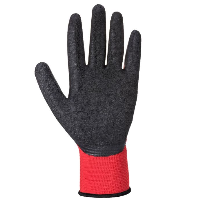 Portwest Munkavédelmi kesztyű-Flex Grip13 Latex Glove (Pk12), piros/fekete