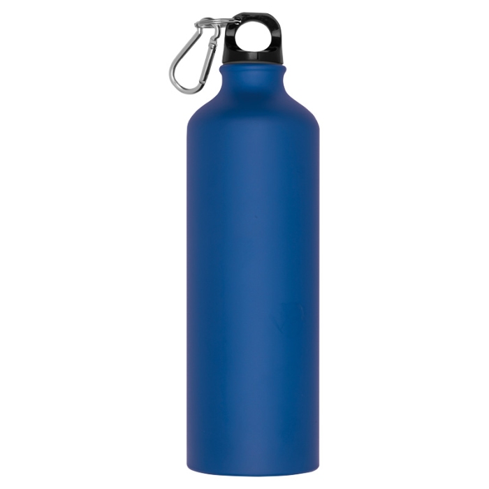 Reklámajándék: Nagy reklám ivópalack karabinerrel, 800 ml, kék