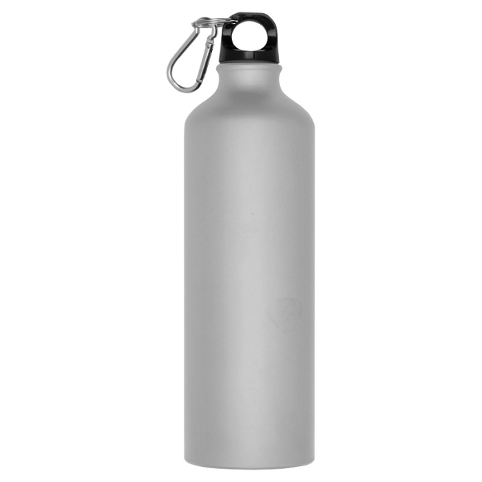 Reklámajándék: Nagy reklám ivópalack karabinerrel, 800 ml, szürke
