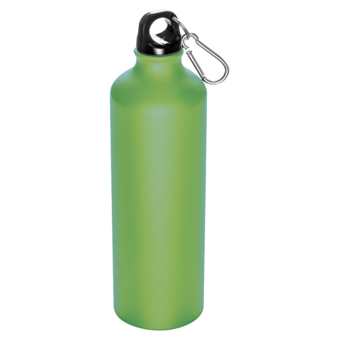 Reklámajándék: Nagy reklám ivópalack karabinerrel, 800 ml, világoszöld