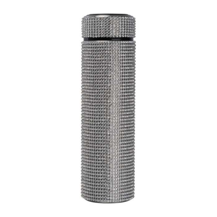 Reklámajándék | Nagyméretű ivópalack strasszkövekkel, 500 ml, szürke