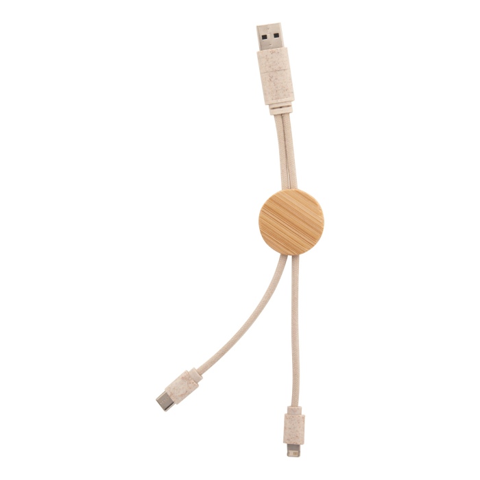 Reklámajándék | Nihon USB töltőkábel, natúr