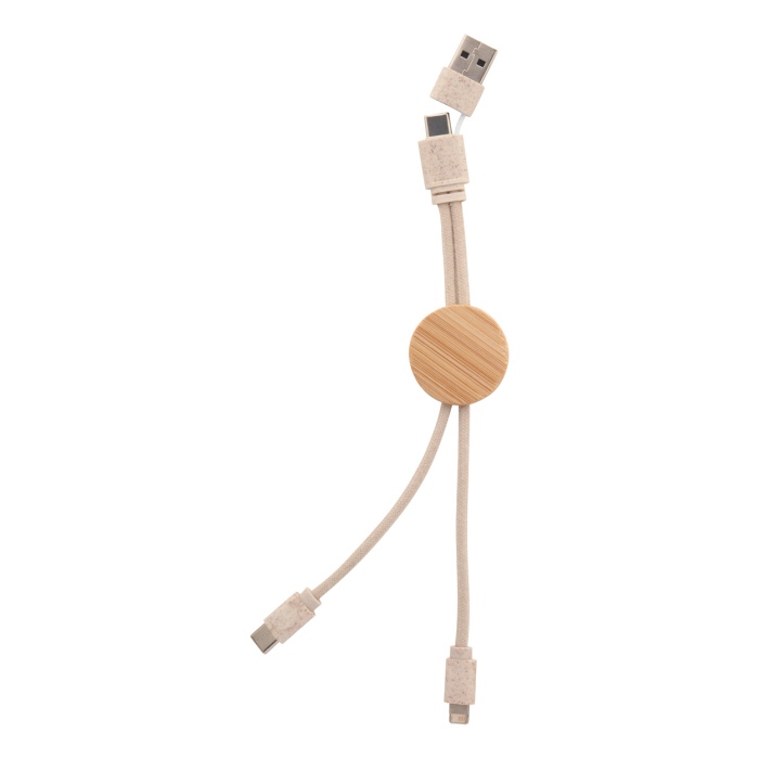 Reklámajándék | Nihon USB töltőkábel, natúr