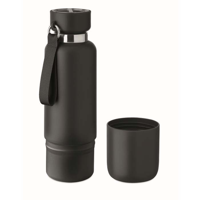 Reklámajándék | Noeka Duplafalú palack 500 ml, fekete