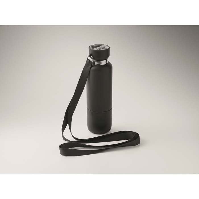 Reklámajándék | Noeka Duplafalú palack 500 ml, fekete