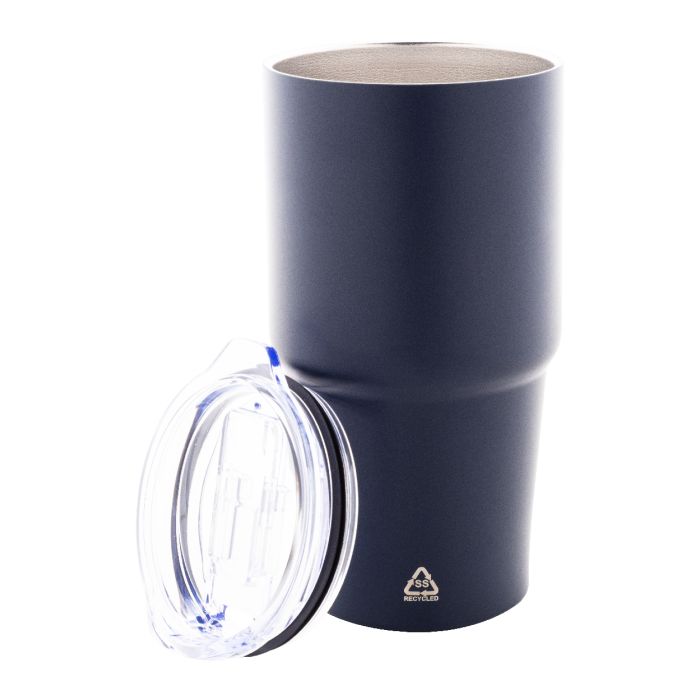 Reklámajándék | Noricano újrahasznosított rozsdamentes acél thermo pohár, sötét kék