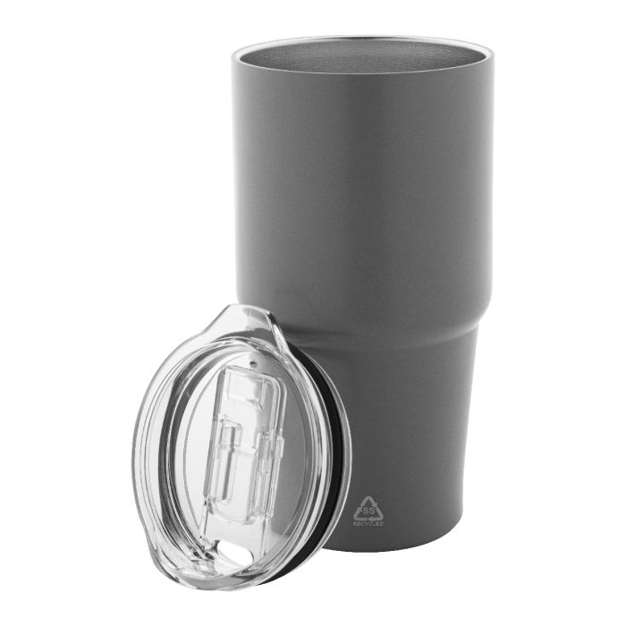 Reklámajándék | Noricano újrahasznosított rozsdamentes acél thermo pohár, szürke