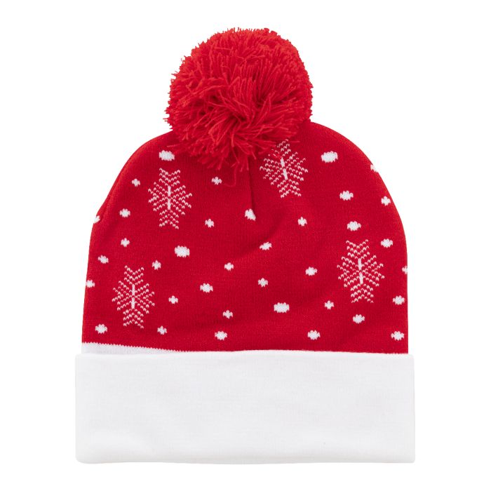 Reklámajándék | Norrsken karácsonyi LED-es téli sapka, rénszarvas, piros