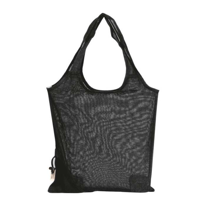 Reklámajándék | Összehajtható újrahasznosított pamut vászontáska, fekete