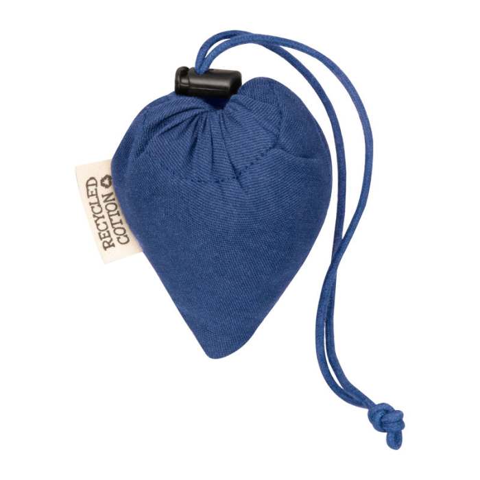 Reklámajándék | Összehajtható újrahasznosított pamut vászontáska, kék