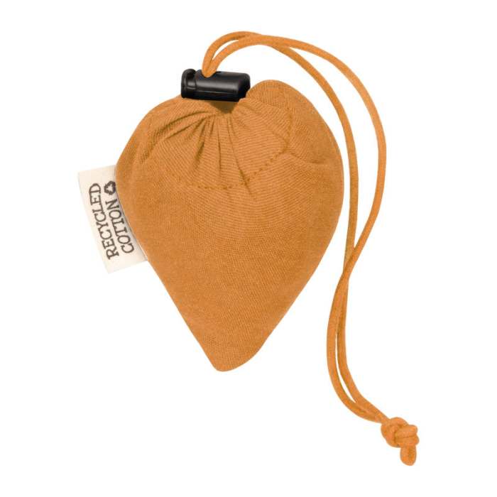 Reklámajándék | Összehajtható újrahasznosított pamut vászontáska, narancssárga