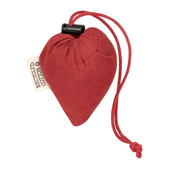 Reklámajándék | Összehajtható újrahasznosított pamut vászontáska, piros