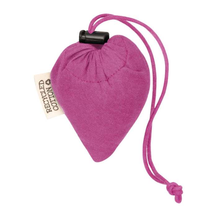 Reklámajándék | Összehajtható újrahasznosított pamut vászontáska, rózsaszín