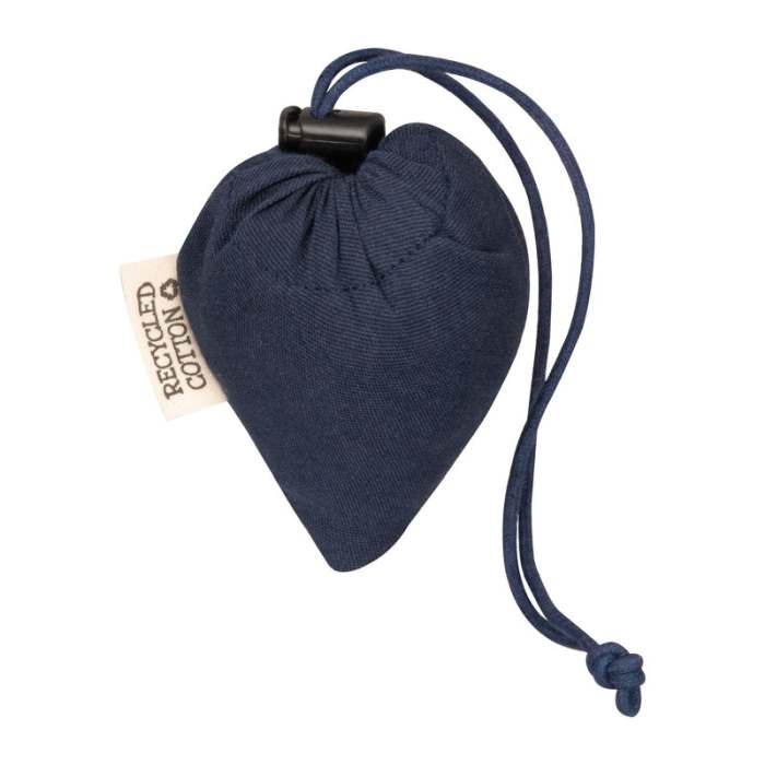 Reklámajándék | Összehajtható újrahasznosított pamut vászontáska, sötétkék