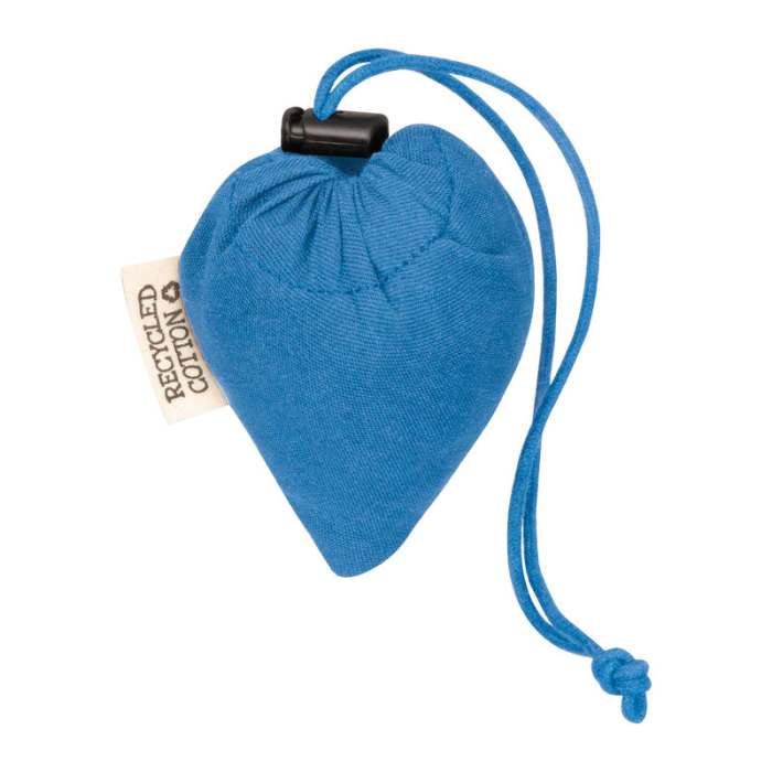 Reklámajándék | Összehajtható újrahasznosított pamut vászontáska, világoskék