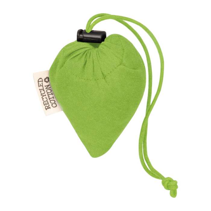 Összehajtható újrahasznosított pamut vászontáska, világoszöld | Reklámajándék, reklámtárgy, céges ajándék, egyedi reklámajándék Reklámajándék | Összehajtható újrahasznosított pamut vászontáska, világoszöld