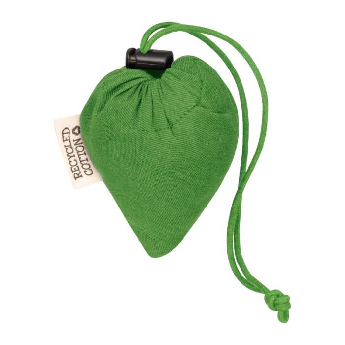 Reklámajándék | Összehajtható újrahasznosított pamut vászontáska, zöld