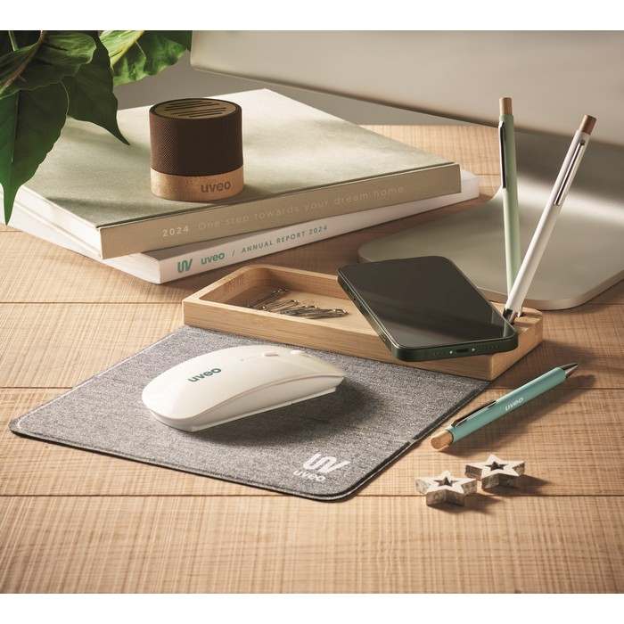 Reklámajándék | Pandu Vez.nélk. töltő bambuszból 15W, natúr