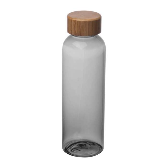 Reklámajándék | PET ivópalack bambusz fedéllel, 500ml, ezüst