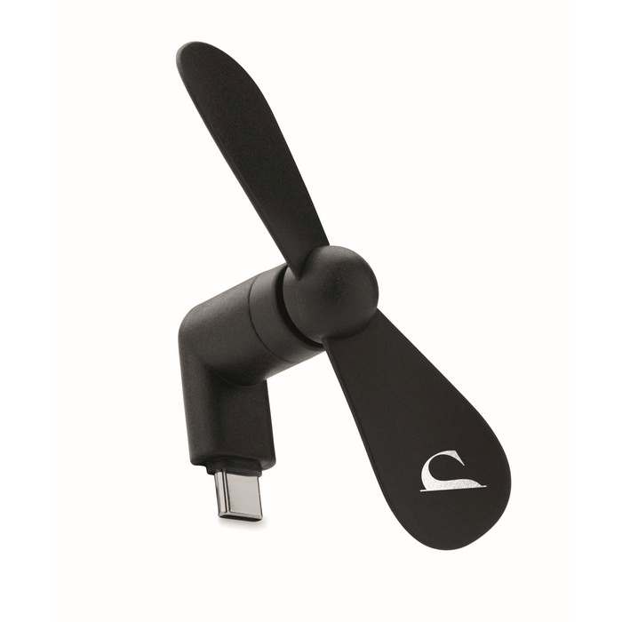 Reklámajándék | Phan Hordozható USB ventilátor, fekete