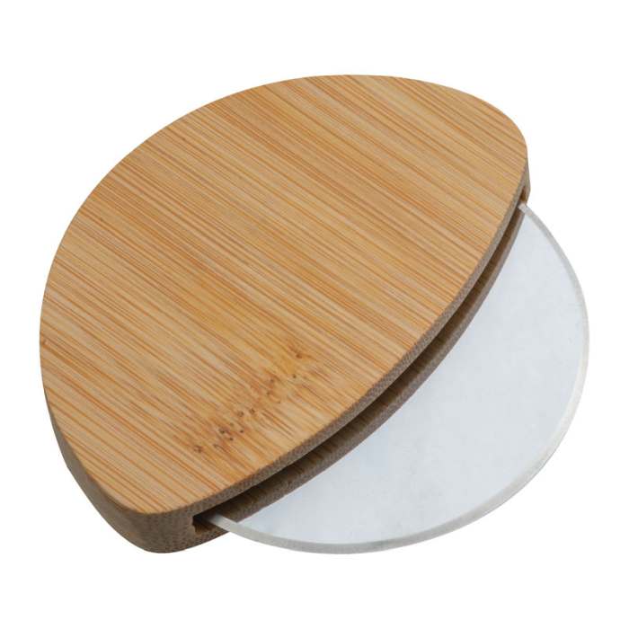 Reklámajándék | Pizzavágó bambuszból, bézs