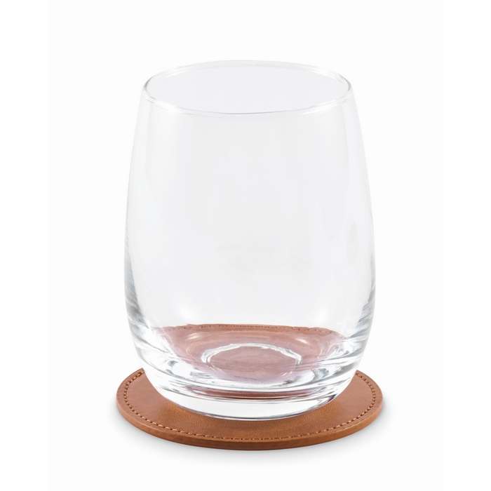 Reklámajándék | Posa Kerek PU poháralátét, barna