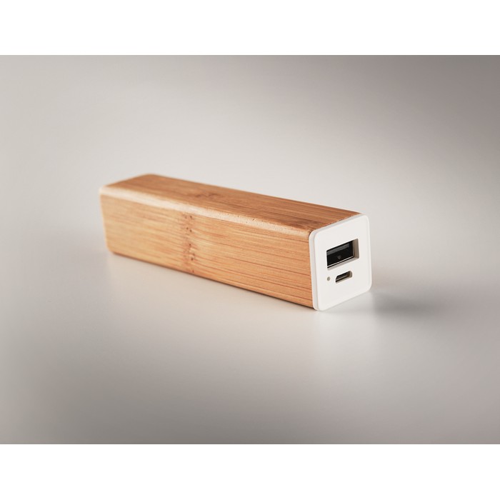 Powerbam 2200 mah bambusz powerbank, natúr