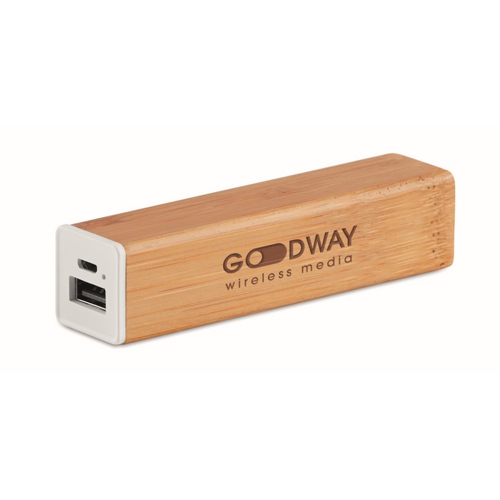 Powerbam 2200 mah bambusz powerbank, natúr