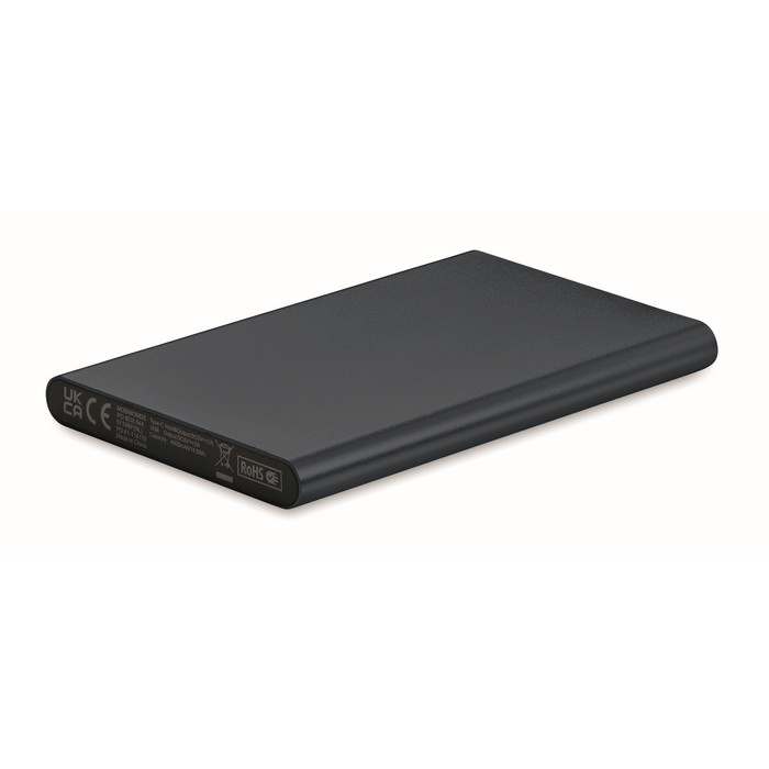 Reklámajándék | Powerflat C 4000 mAh powerbank, C csatl., sötétkék