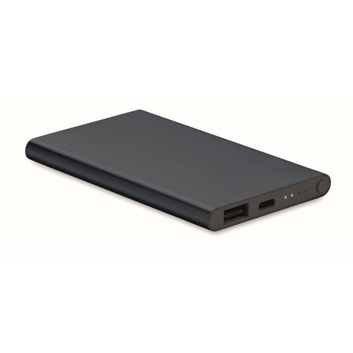 Reklámajándék | Powerflat C 4000 mAh powerbank, C csatl., sötétkék