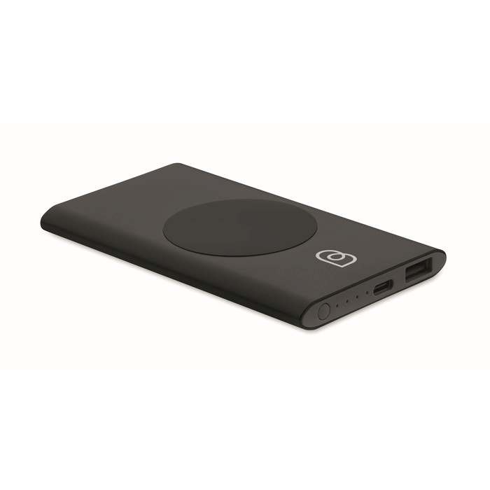 Reklámajándék | Powerplus 5000mAh 15W vez.n. powerbank, fekete