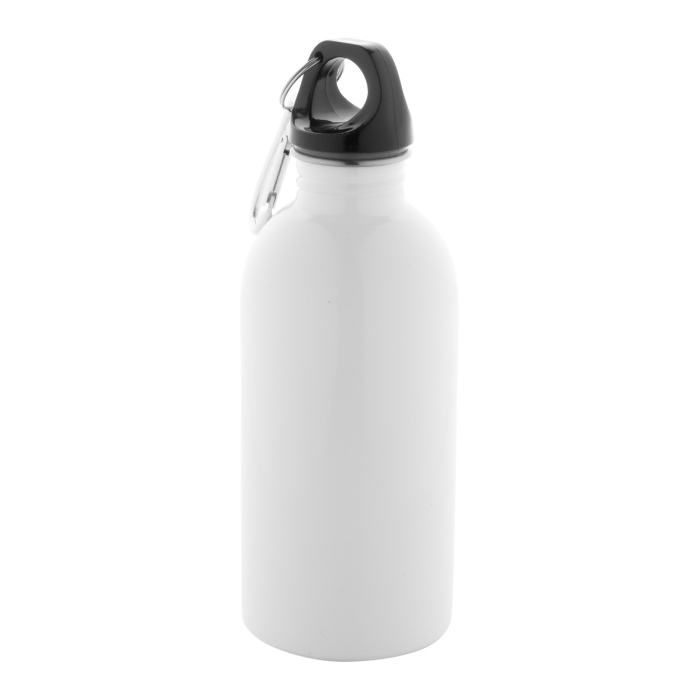 Reklámajándék | Pressuto újrahasznosított rozsdamentes acél kulacs, fehér, 400 ml