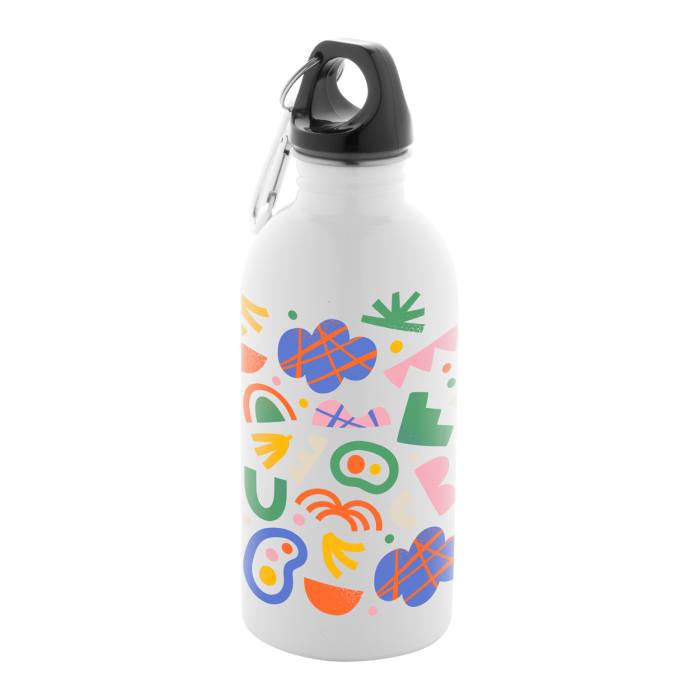 Reklámajándék | Pressuto újrahasznosított rozsdamentes acél kulacs, fehér, 400 ml