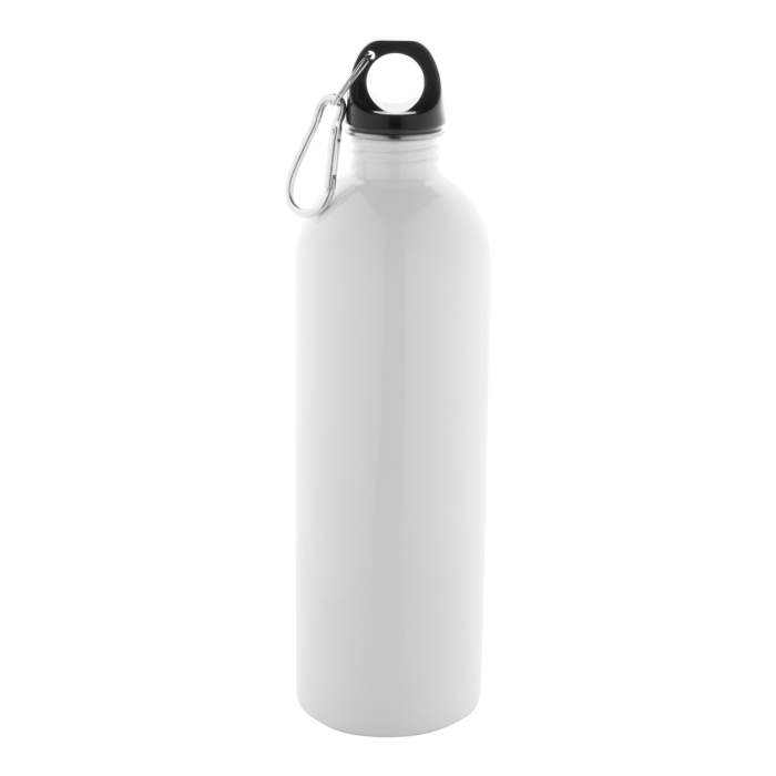 Reklámajándék | Pressuto XL újrahasznosított rozsdamentes acél kulacs, fehér, 750 ml
