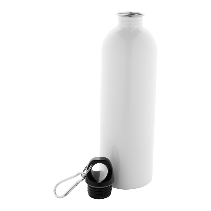 Reklámajándék | Pressuto XL újrahasznosított rozsdamentes acél kulacs, fehér, 750 ml