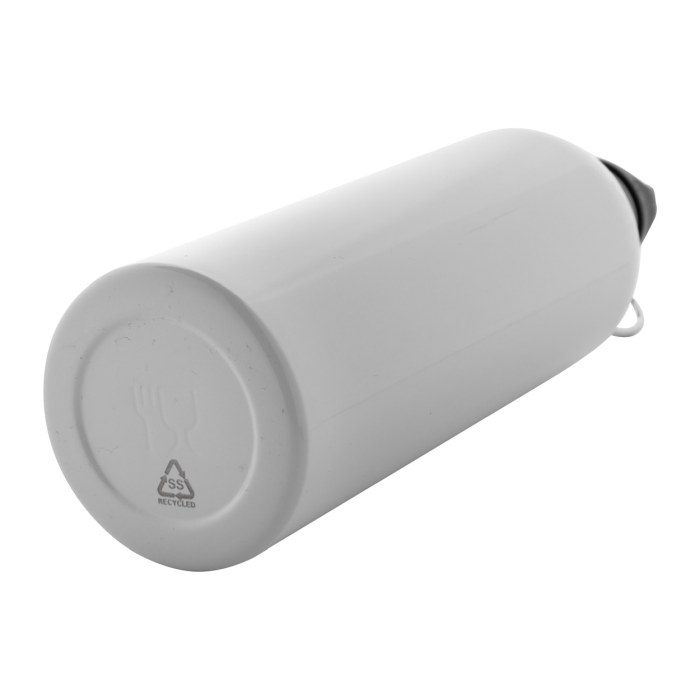 Reklámajándék | Pressuto XL újrahasznosított rozsdamentes acél kulacs, fehér, 750 ml