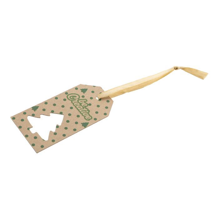 Reklámajándék | PrinTag Plus Eco egyedi ajándékcímke, karácsonyfa, fehér