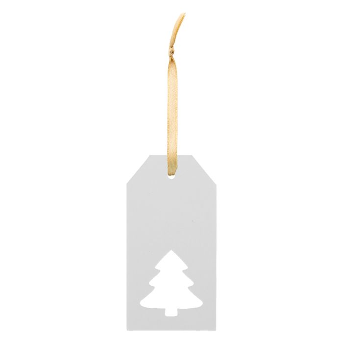 Reklámajándék | PrinTag Plus egyedi ajándékcímke, karácsonyfa, fehér