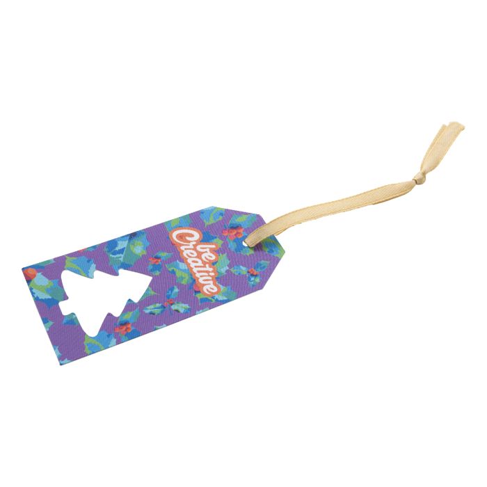 Reklámajándék | PrinTag Plus egyedi ajándékcímke, karácsonyfa, fehér