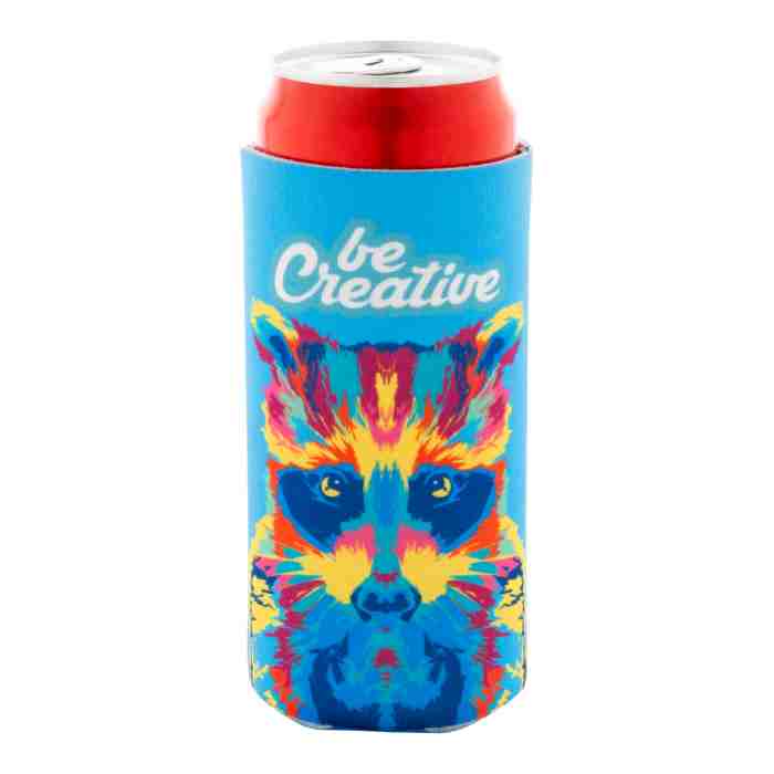 Reklámajándék | PrintCan Slim RPET üdítős doboz hutő, fehér