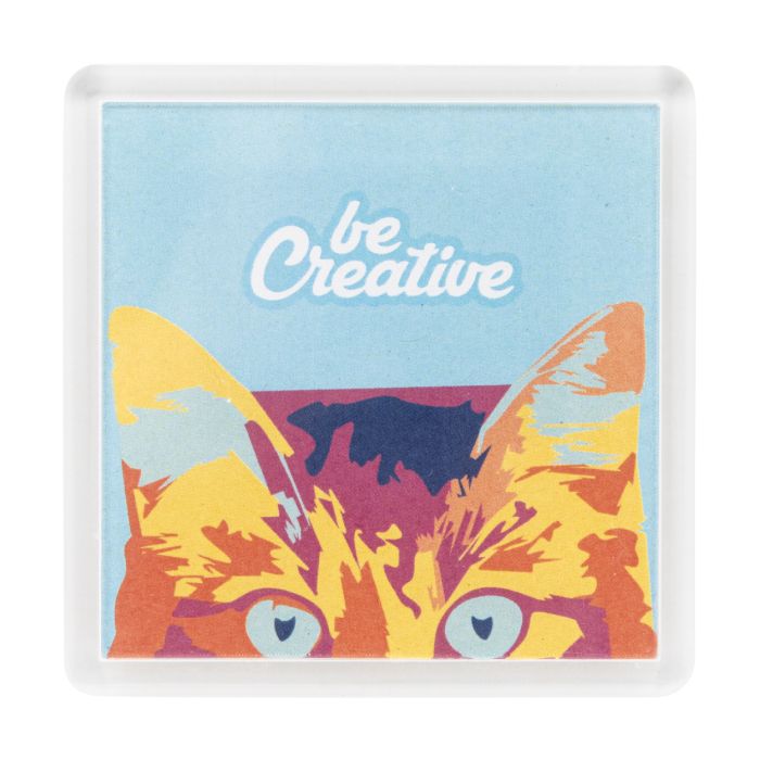 Reklámajándék | PrintMag Square  hűtőmágnes, fehér