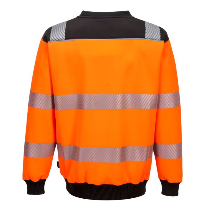 Portwest PW3 HI-VIS KÖRNYAKÚ PULÓVER, narancs/fekete | Adgift Reklámajándéktól Portwest PW3 HI-VIS KÖRNYAKÚ PULÓVER, narancs/fekete